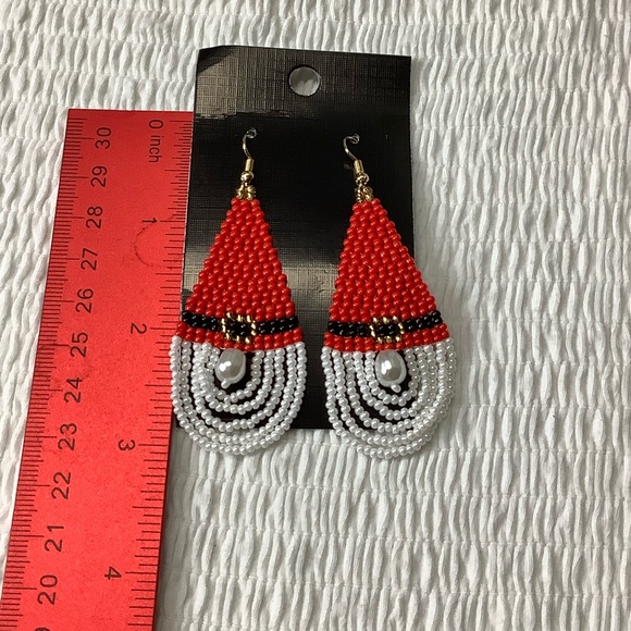 Beads Earrings Santa Claus Belt Design - Picture 5 of 5